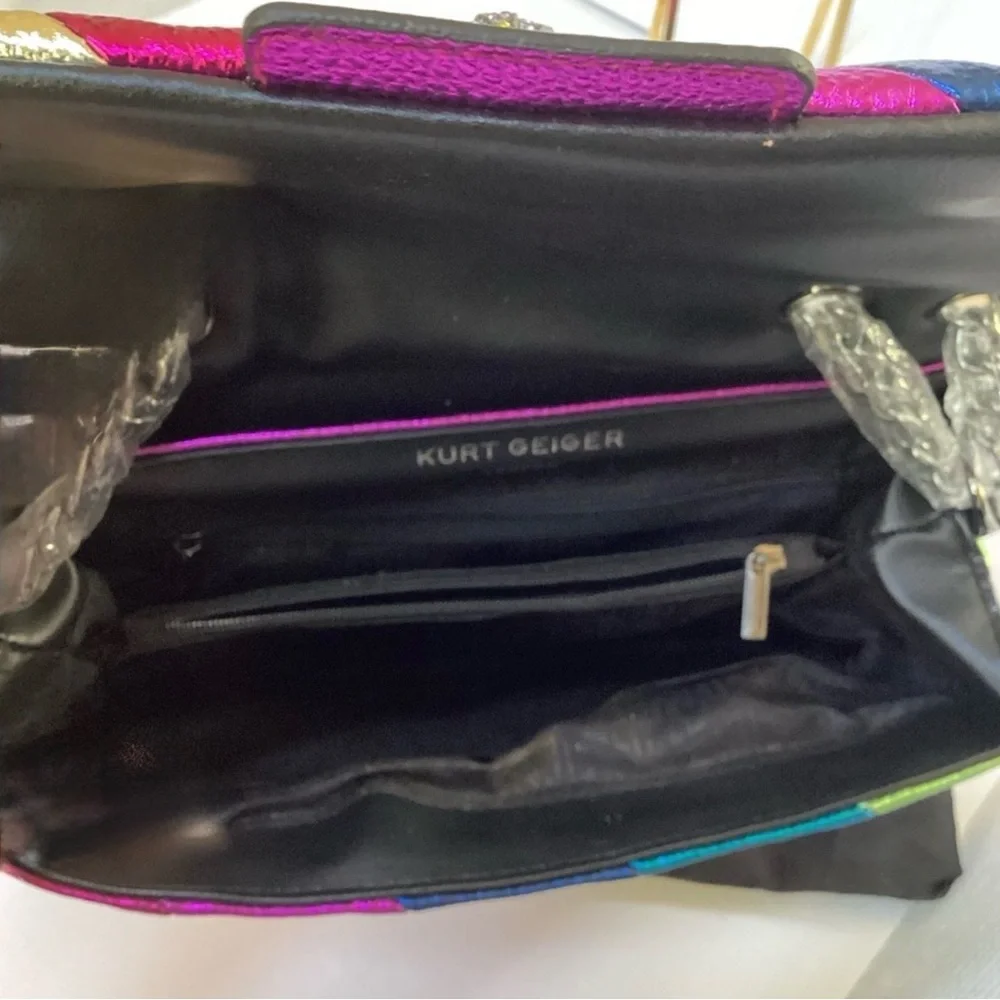 Kurt Geiger London Mini Kensington Multi Color Metallic Striped Crossbody Bag - Picture 11 of 11